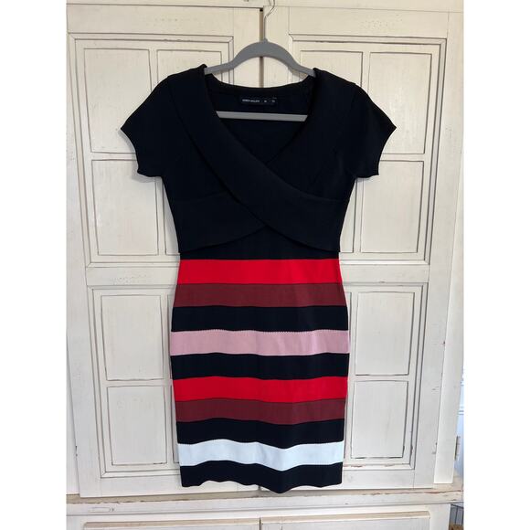 Karen Millen size medium striped bodycon bandage dress - Picture 1 of 7